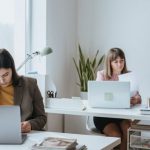 Standing Desks - People Working Together at the Office
