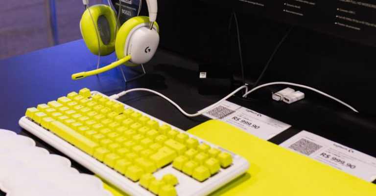 Gaming Peripherals - White and Yellow Logitech Gaming Peripherals