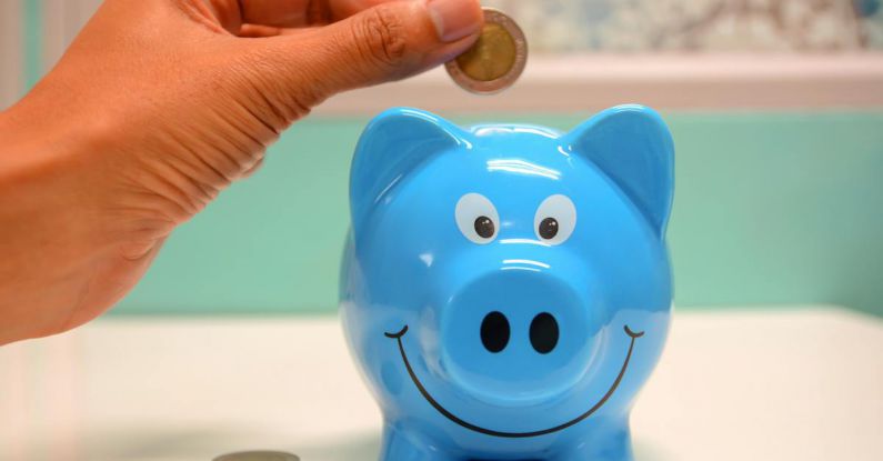 Save - Person Putting Coin in a Piggy Bank